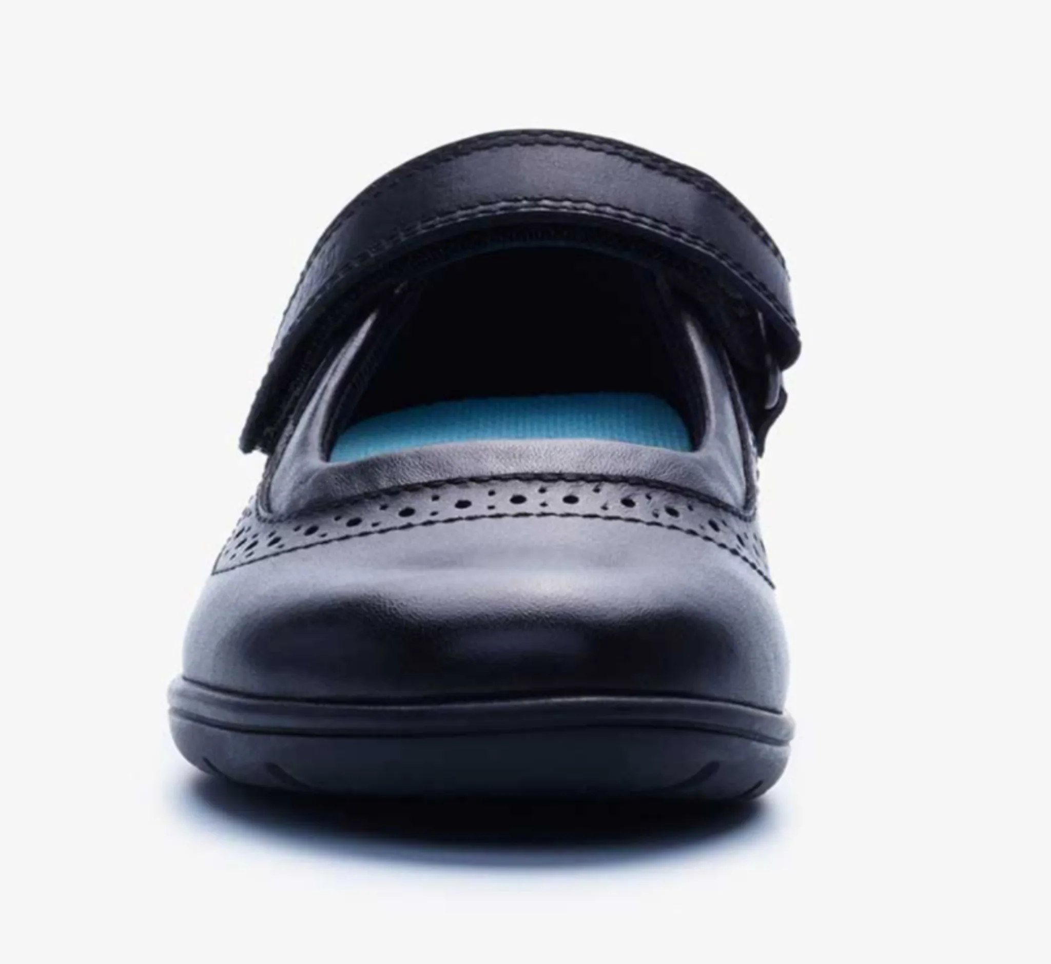 Term Star Black Leather Girls School Shoes