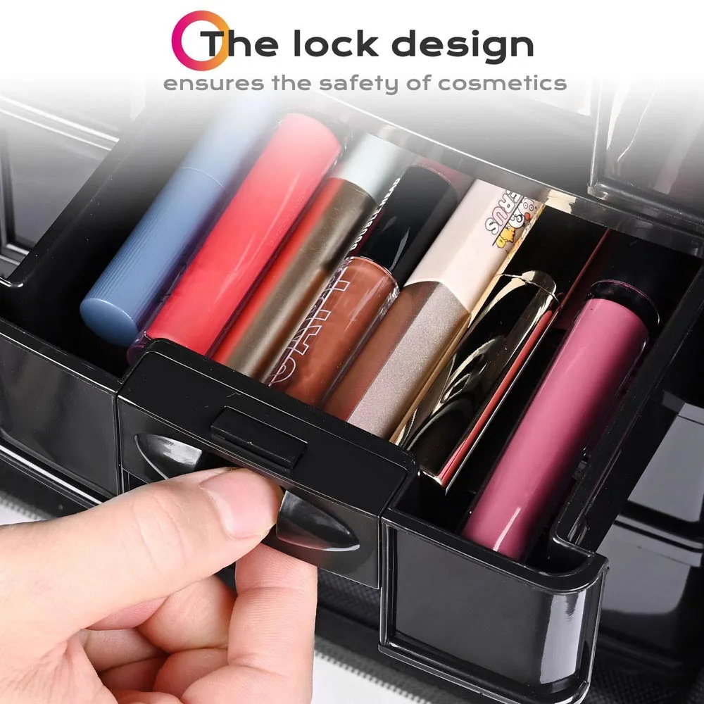 TheLAShop 2in1 Nylon Pro Rolling Makeup Case with Drawers(8)