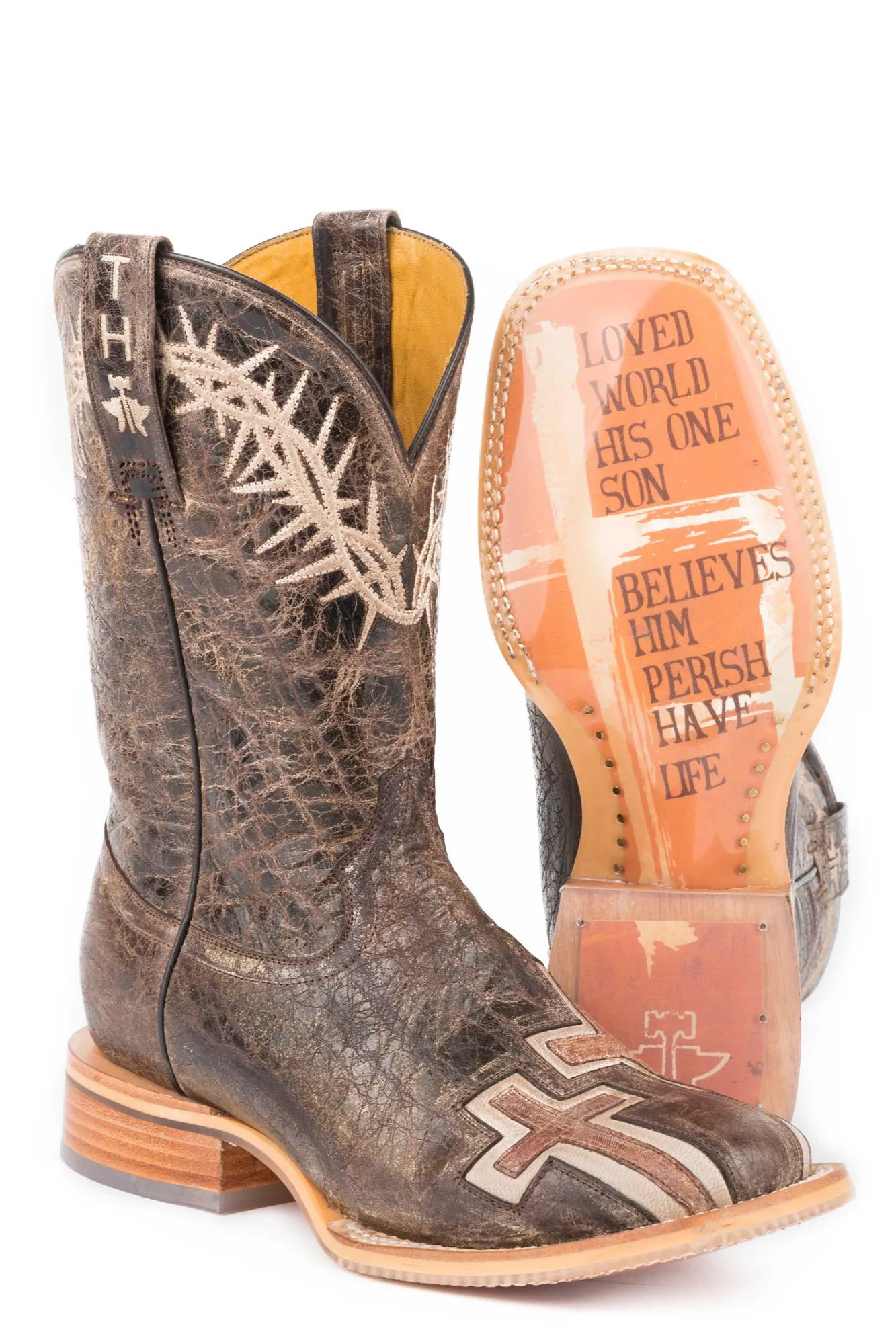 Tin Haul Womens Brown Leather My Savior Cowboy Boots