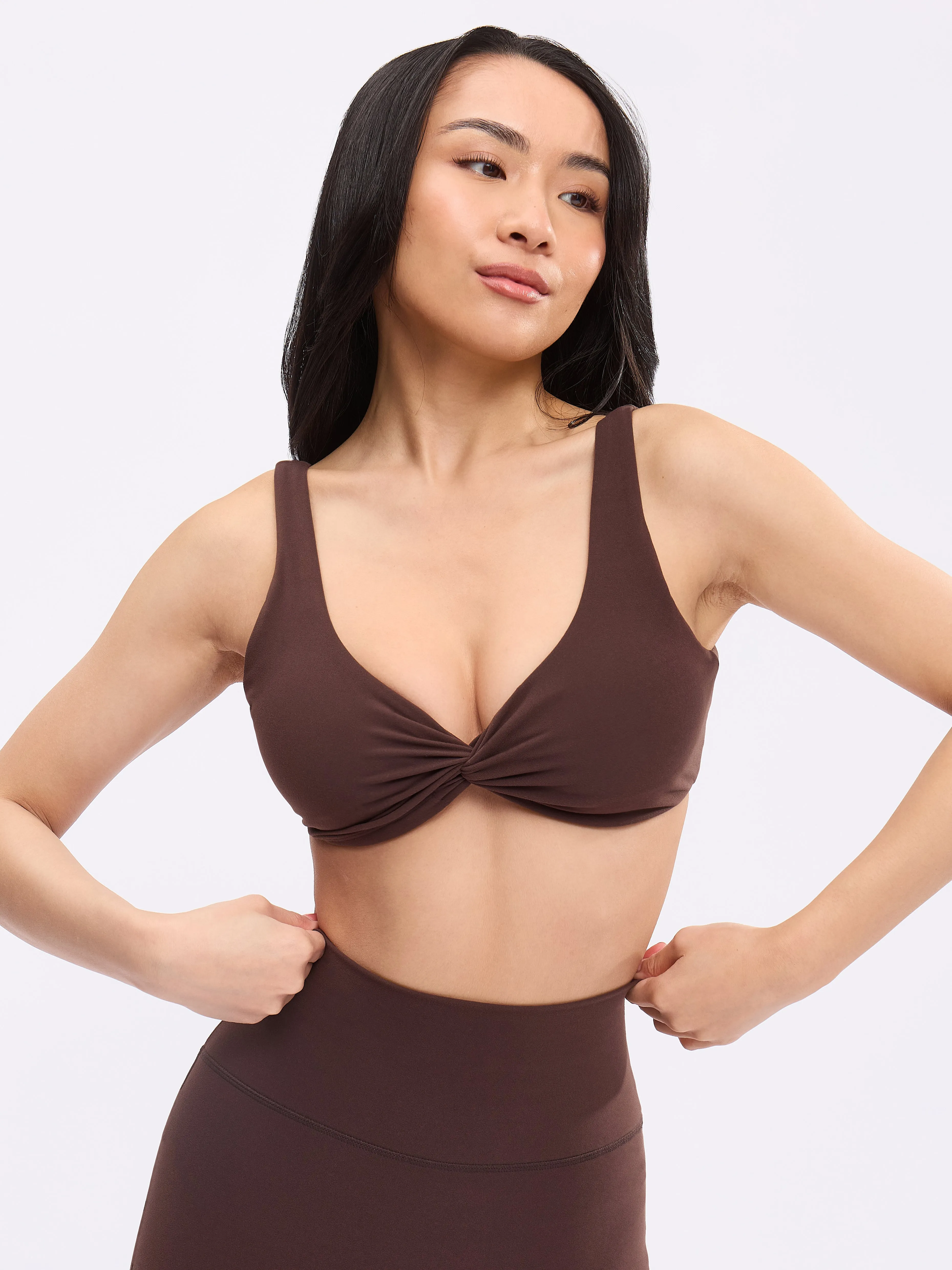 Twisted Sports Bra - Journey Dark Brown