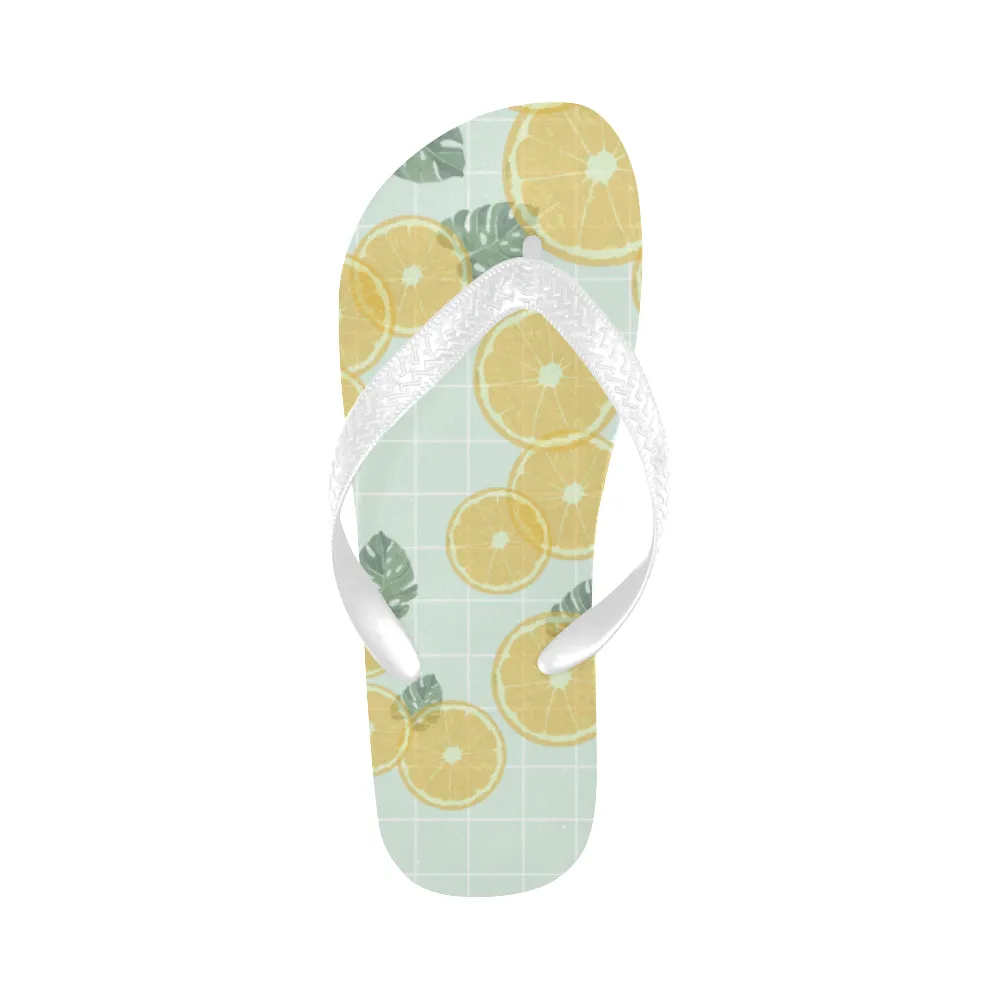 Unisex Fizzy Lemons Casual Print Flip Flops