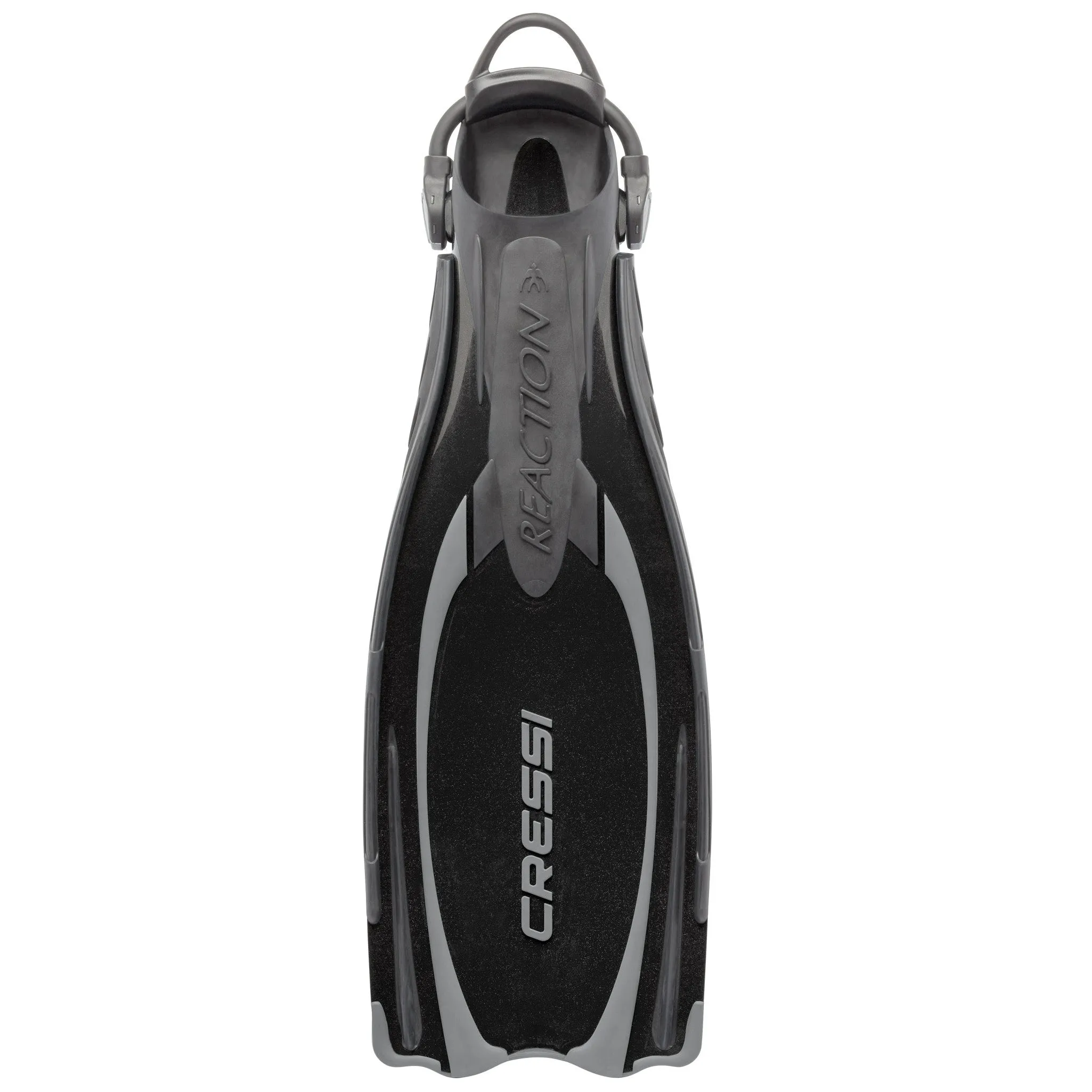 Used Cressi Reaction EBS Open Heel Dive Fins - Black / Silver, Size: Medium/Large - US M:9-10 / W:11-12