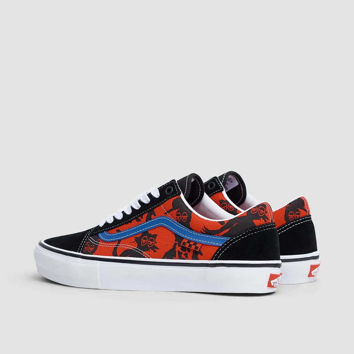 Vans Skate Old Skool Shoes - Krooked By Natas For Ray Red