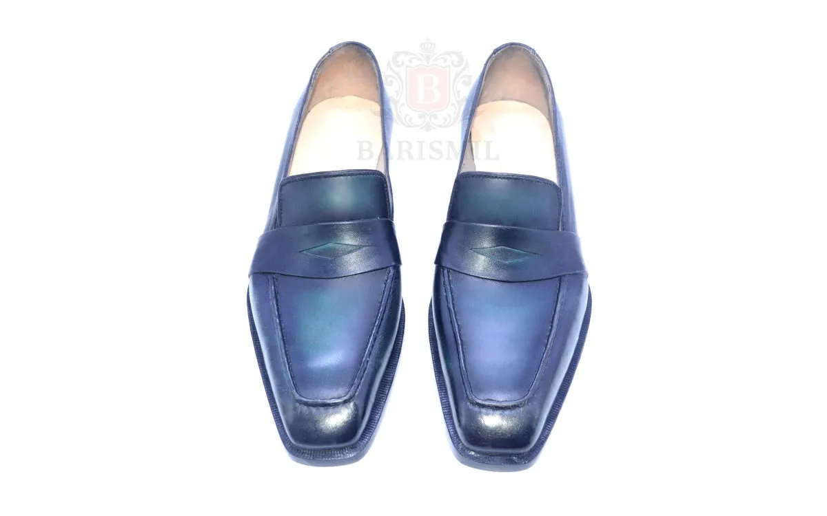 Venice - Green Patina Penny Loafers