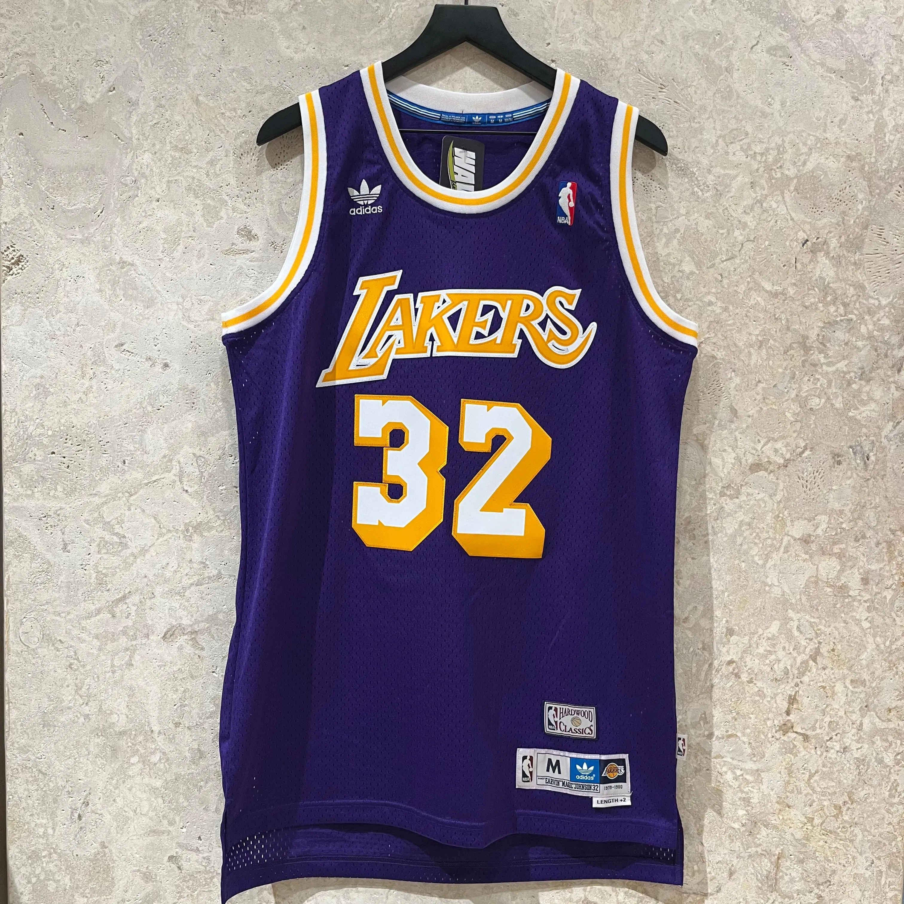 WF Adidas Los Angeles Lakers Magic Johnson Jersey Size M