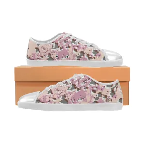 Women's Vintage Rose Floral Print Canvas Low Top Shoes